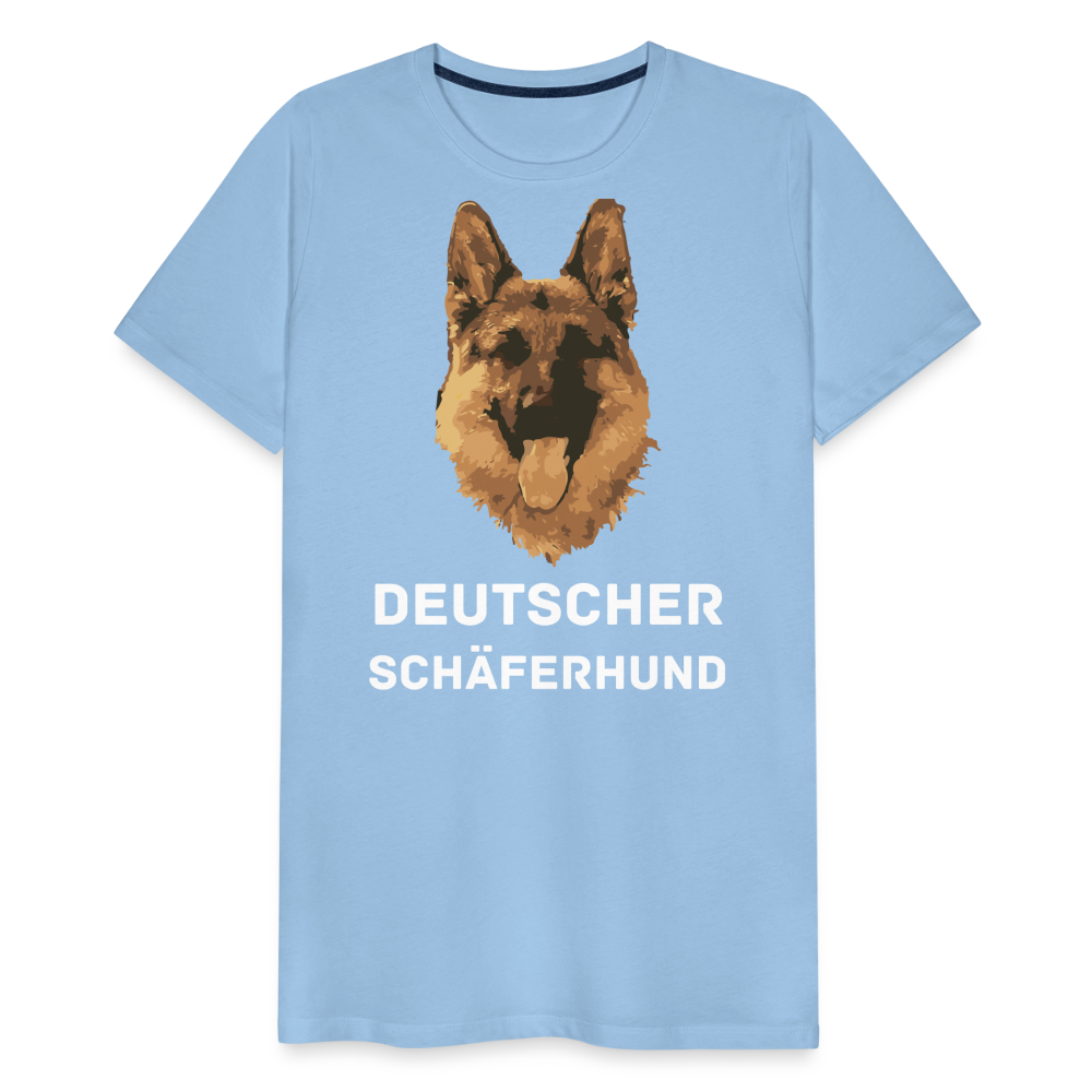 Männer Premium T-Shirt - Deutscher Schäferhund Design mit Text - personalisierbar - Sky