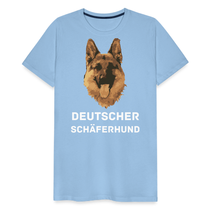 Männer Premium T-Shirt - Deutscher Schäferhund Design mit Text - personalisierbar - Sky