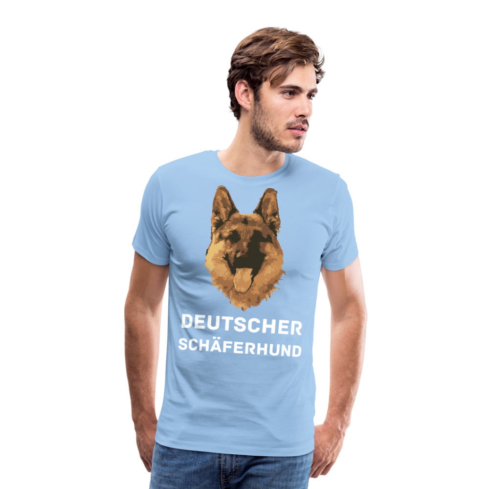 Männer Premium T-Shirt - Deutscher Schäferhund Design mit Text - personalisierbar - Sky