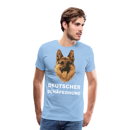 Männer Premium T-Shirt - Deutscher Schäferhund Design mit Text - personalisierbar - Sky