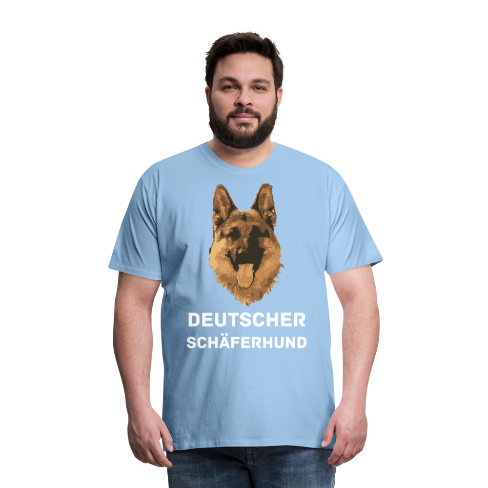 Männer Premium T-Shirt - Deutscher Schäferhund Design mit Text - personalisierbar - Sky