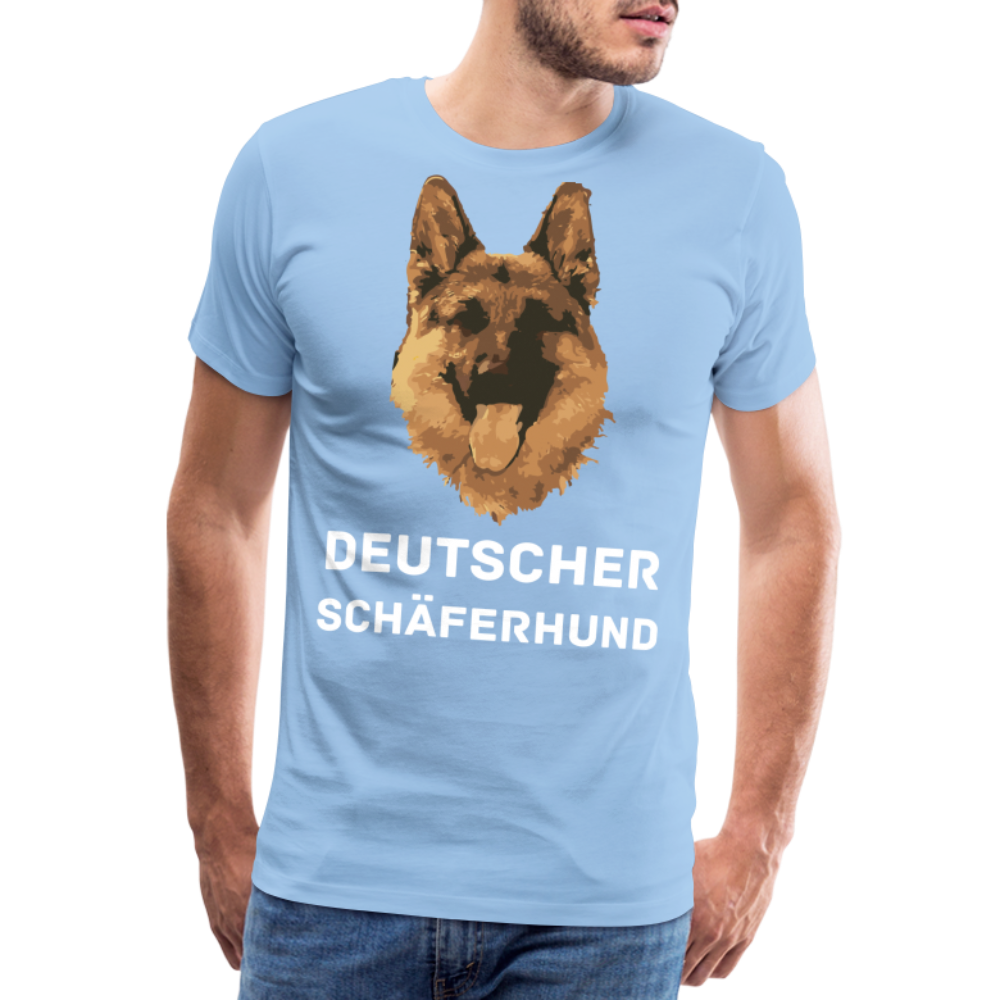 Männer Premium T-Shirt - Deutscher Schäferhund Design mit Text - personalisierbar - Sky