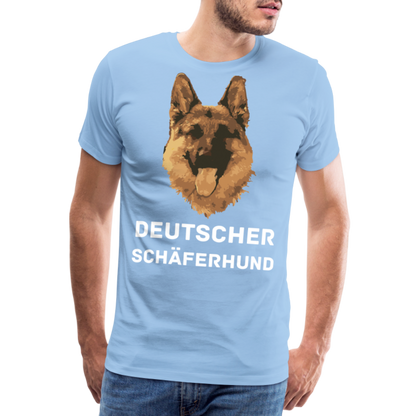 Männer Premium T-Shirt - Deutscher Schäferhund Design mit Text - personalisierbar - Sky