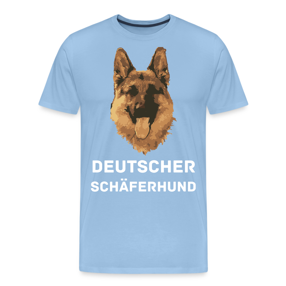 Männer Premium T-Shirt - Deutscher Schäferhund Design mit Text - personalisierbar - Sky