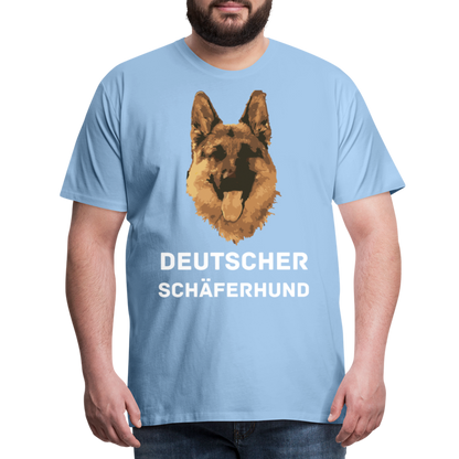 Männer Premium T-Shirt - Deutscher Schäferhund Design mit Text - personalisierbar - Sky