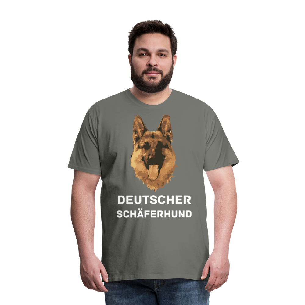 Männer Premium T-Shirt - Deutscher Schäferhund Design mit Text - personalisierbar - Asphalt