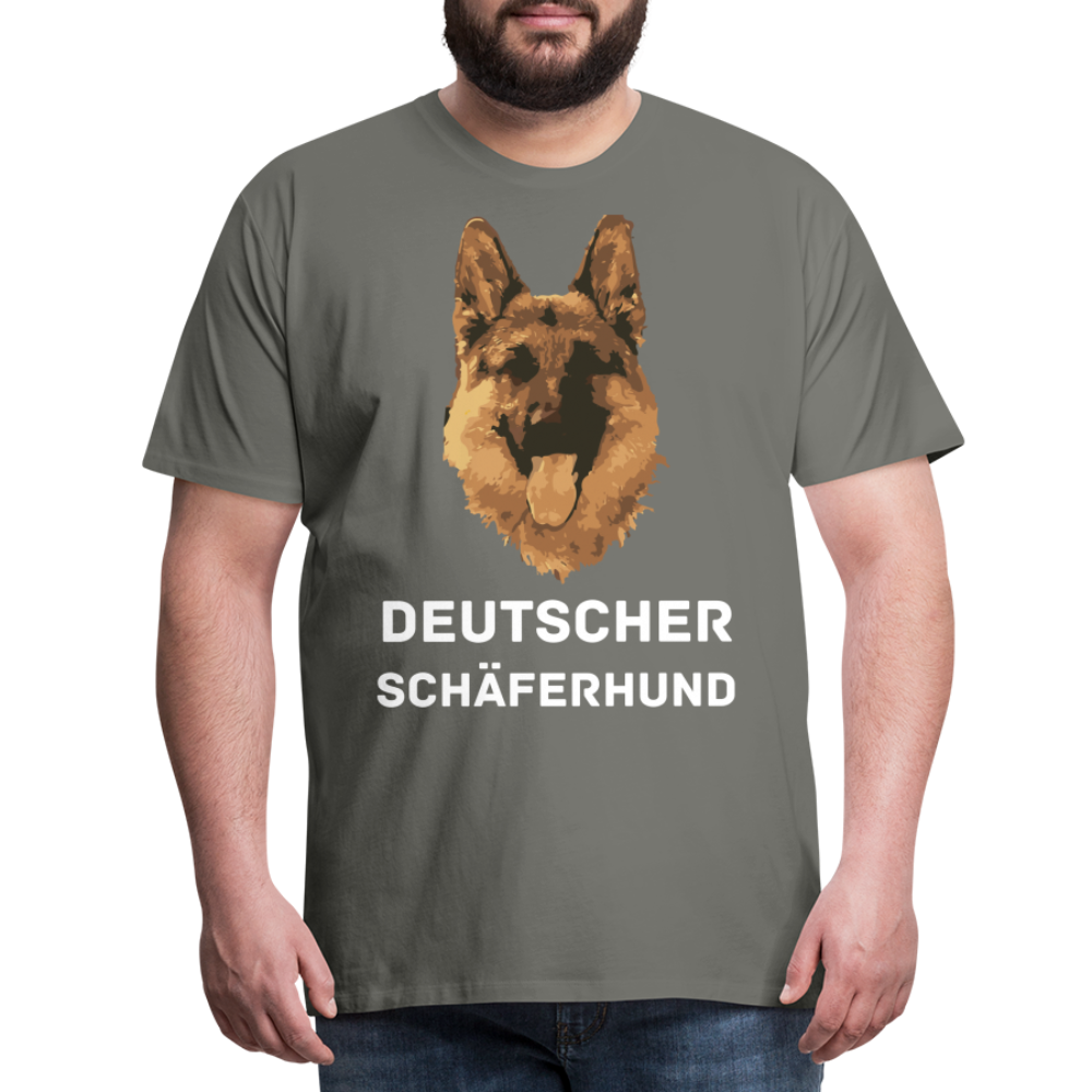 Männer Premium T-Shirt - Deutscher Schäferhund Design mit Text - personalisierbar - Asphalt