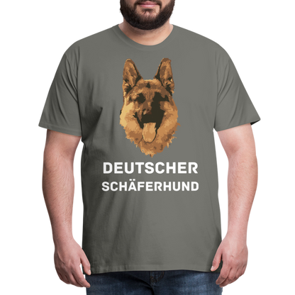 Männer Premium T-Shirt - Deutscher Schäferhund Design mit Text - personalisierbar - Asphalt