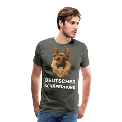 Männer Premium T-Shirt - Deutscher Schäferhund Design mit Text - personalisierbar - Asphalt