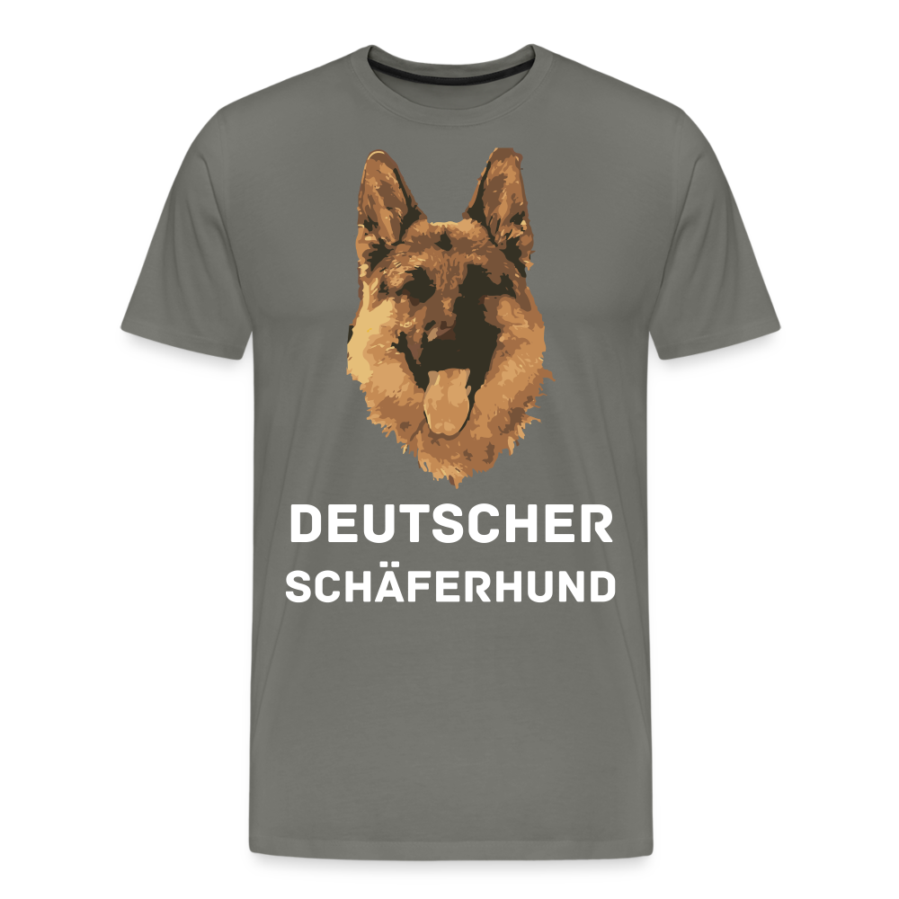 Männer Premium T-Shirt - Deutscher Schäferhund Design mit Text - personalisierbar - Asphalt