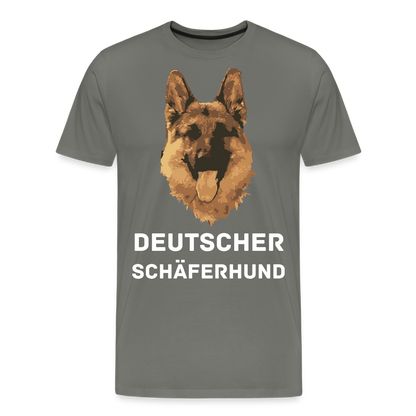 Männer Premium T-Shirt - Deutscher Schäferhund Design mit Text - personalisierbar - Asphalt