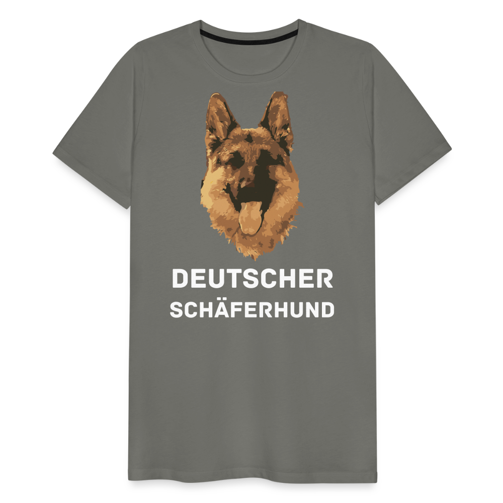 Männer Premium T-Shirt - Deutscher Schäferhund Design mit Text - personalisierbar - Asphalt