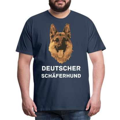 Männer Premium T-Shirt - Deutscher Schäferhund Design mit Text - personalisierbar - Navy