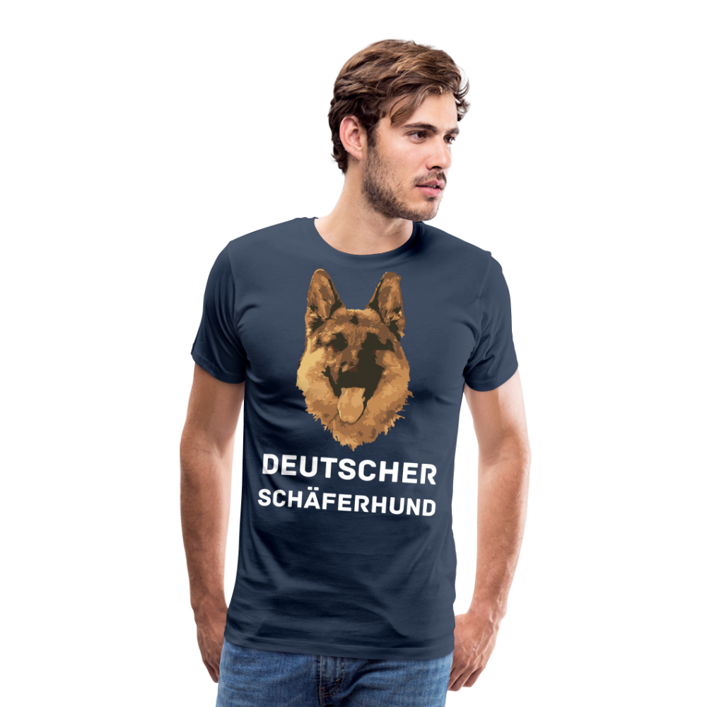 Männer Premium T-Shirt - Deutscher Schäferhund Design mit Text - personalisierbar - Navy