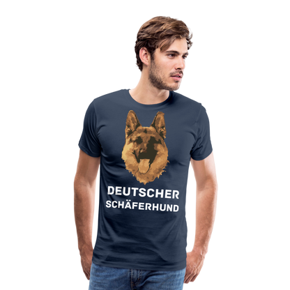 Männer Premium T-Shirt - Deutscher Schäferhund Design mit Text - personalisierbar - Navy