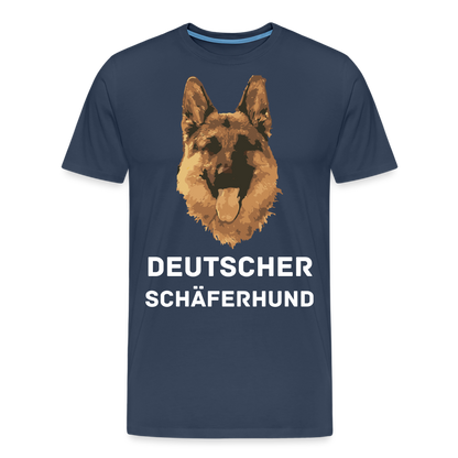 Männer Premium T-Shirt - Deutscher Schäferhund Design mit Text - personalisierbar - Navy