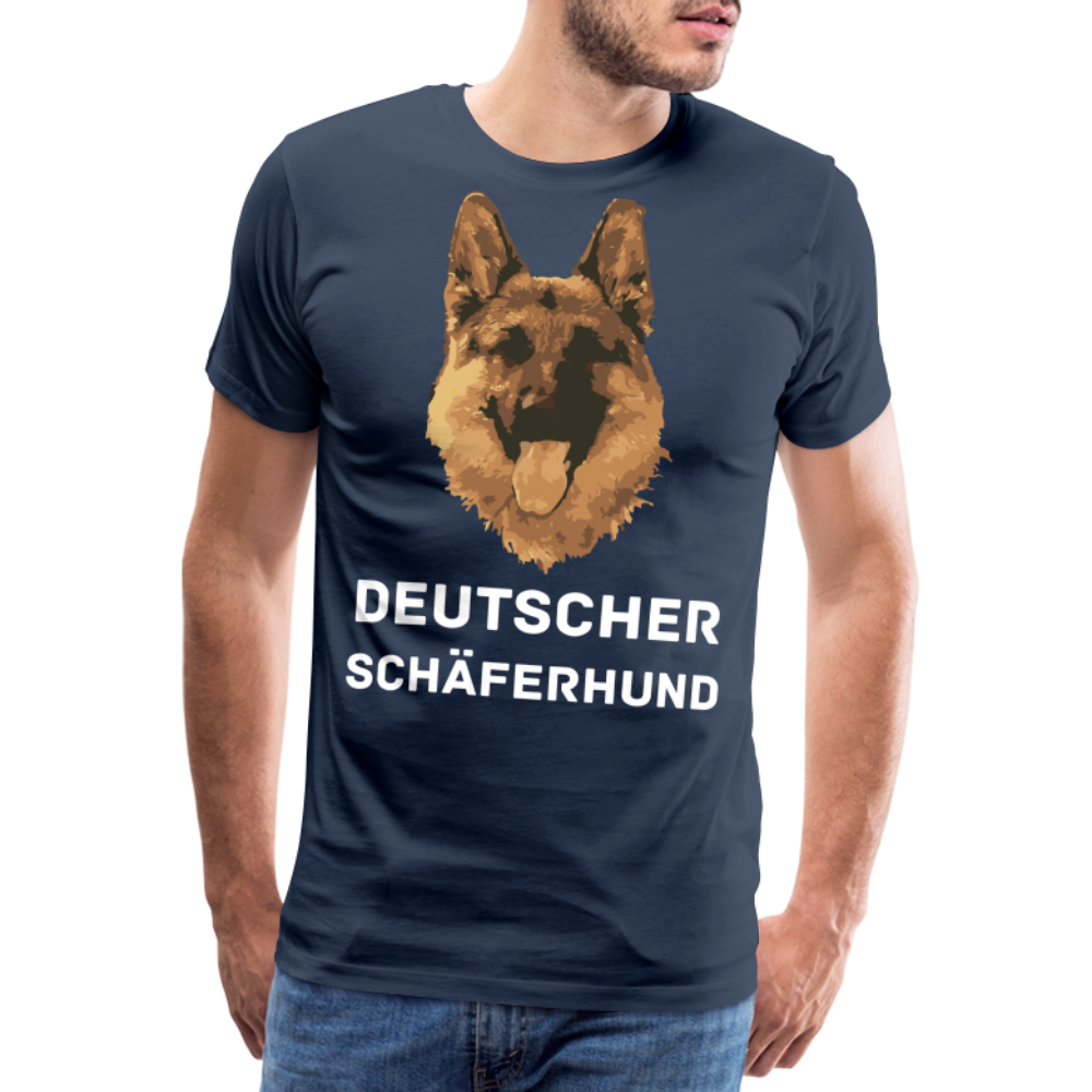 Männer Premium T-Shirt - Deutscher Schäferhund Design mit Text - personalisierbar - Navy