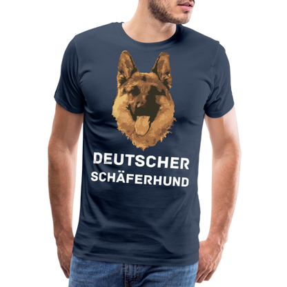 Männer Premium T-Shirt - Deutscher Schäferhund Design mit Text - personalisierbar - Navy