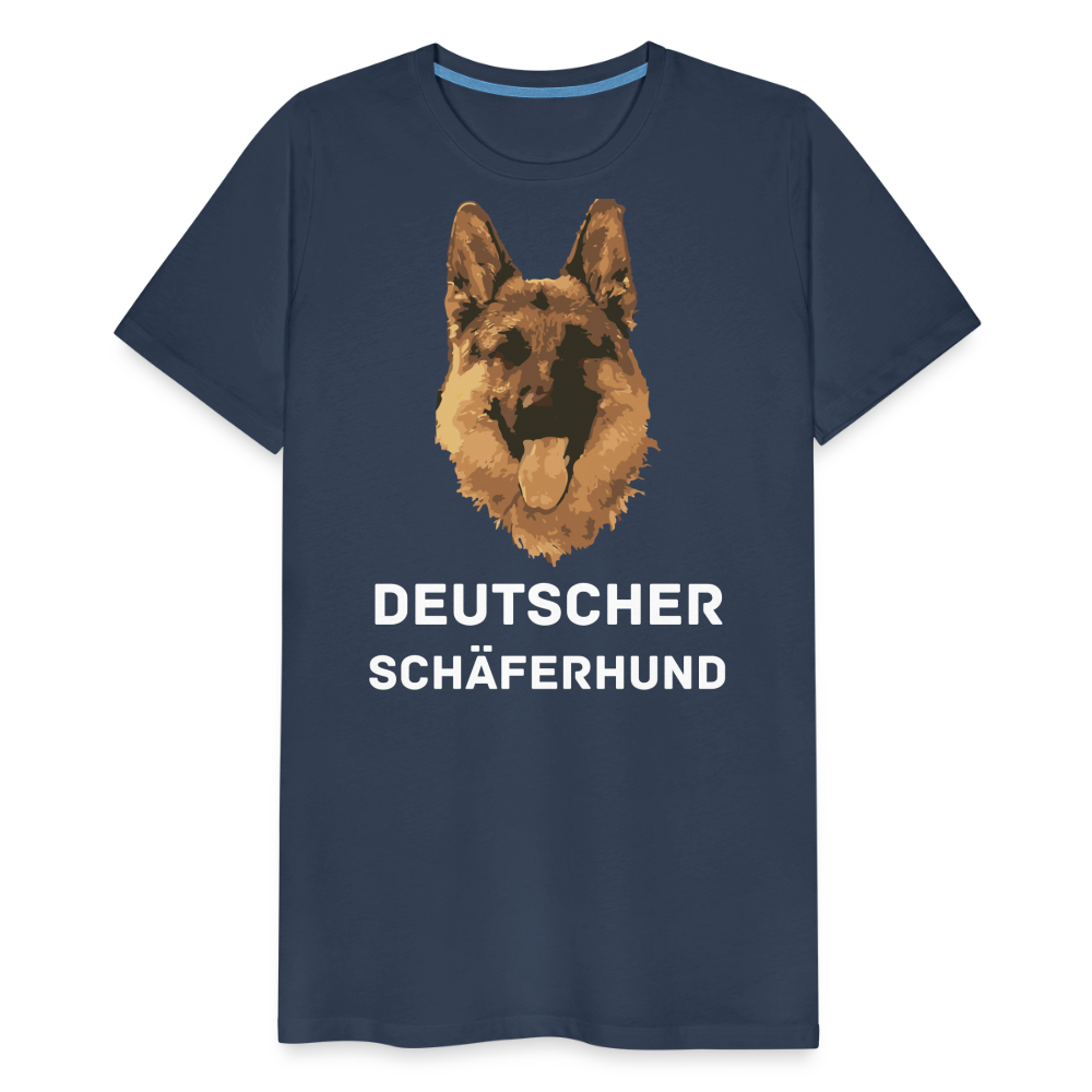 Männer Premium T-Shirt - Deutscher Schäferhund Design mit Text - personalisierbar - Navy