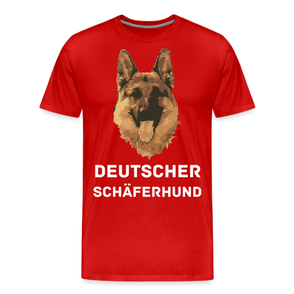 Männer Premium T-Shirt - Deutscher Schäferhund Design mit Text - personalisierbar - Rot