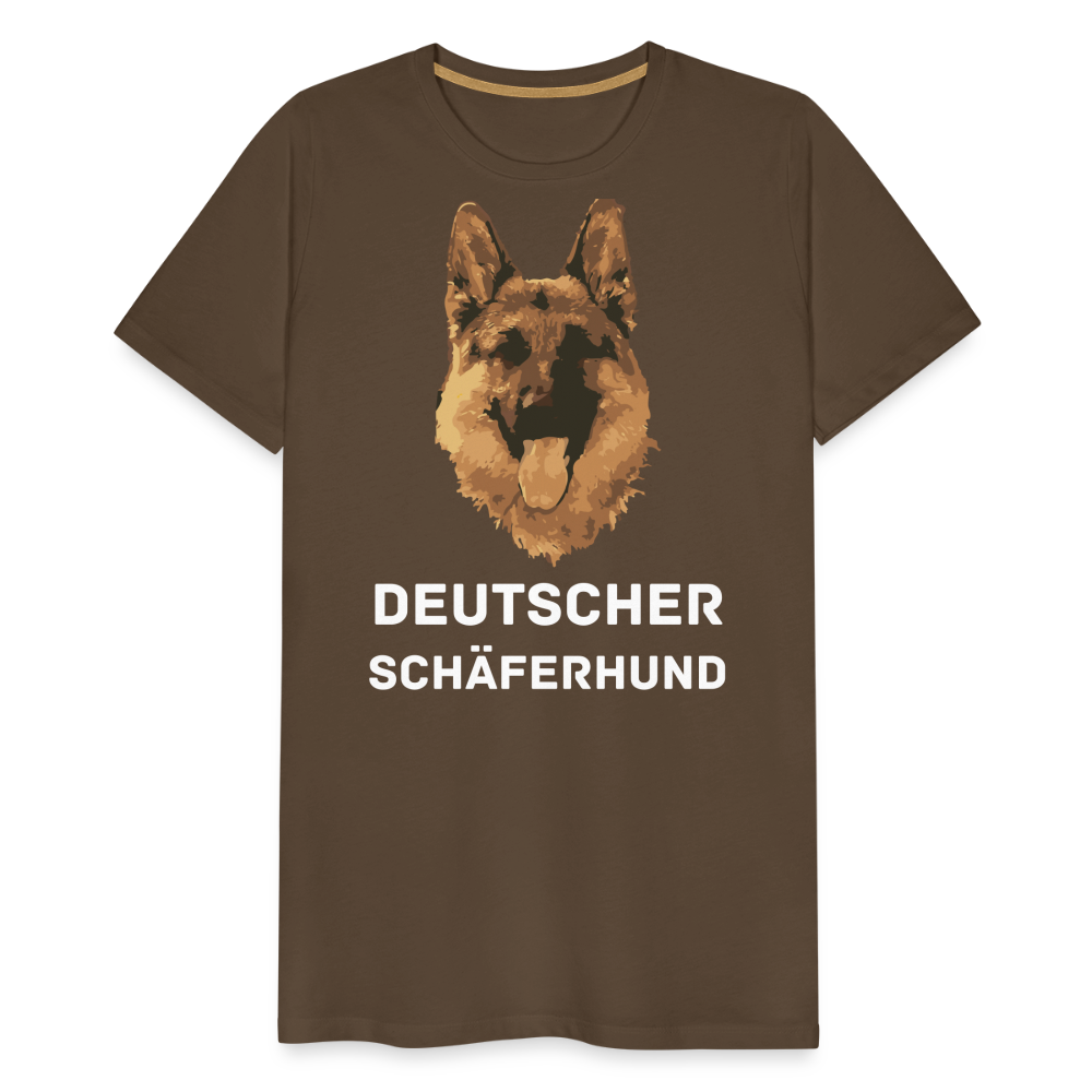 Männer Premium T-Shirt - Deutscher Schäferhund Design mit Text - personalisierbar - Edelbraun