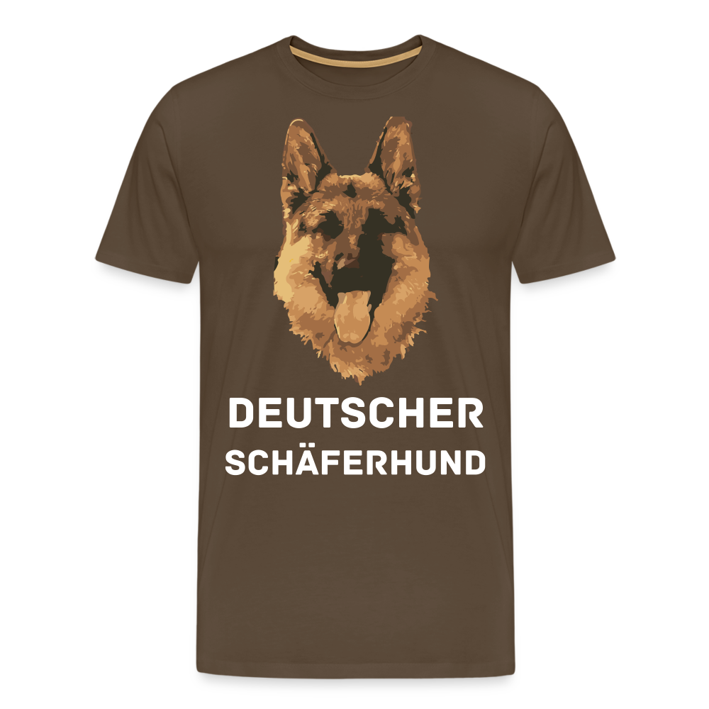 Männer Premium T-Shirt - Deutscher Schäferhund Design mit Text - personalisierbar - Edelbraun