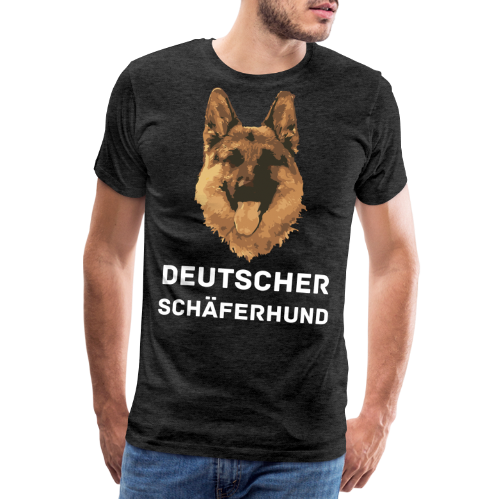 Männer Premium T-Shirt - Deutscher Schäferhund Design mit Text - personalisierbar - Anthrazit