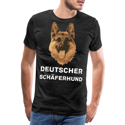 Männer Premium T-Shirt - Deutscher Schäferhund Design mit Text - personalisierbar - Anthrazit