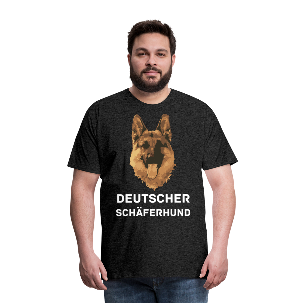 Männer Premium T-Shirt - Deutscher Schäferhund Design mit Text - personalisierbar - Anthrazit