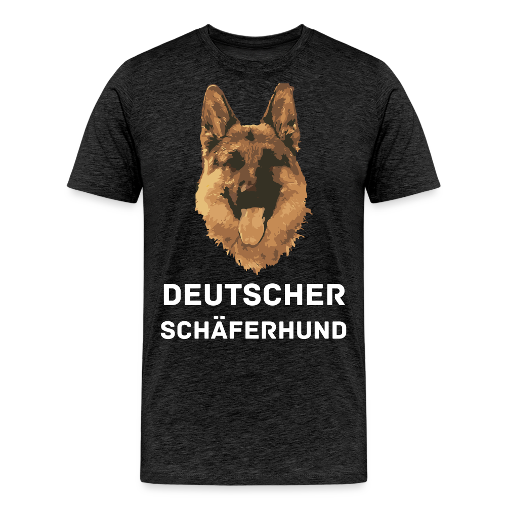 Männer Premium T-Shirt - Deutscher Schäferhund Design mit Text - personalisierbar - Anthrazit