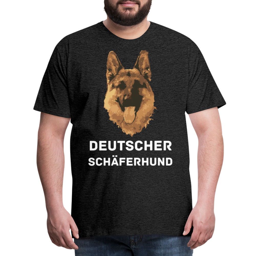 Männer Premium T-Shirt - Deutscher Schäferhund Design mit Text - personalisierbar - Anthrazit