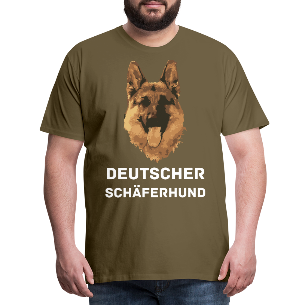 Männer Premium T-Shirt - Deutscher Schäferhund Design mit Text - personalisierbar - Khaki