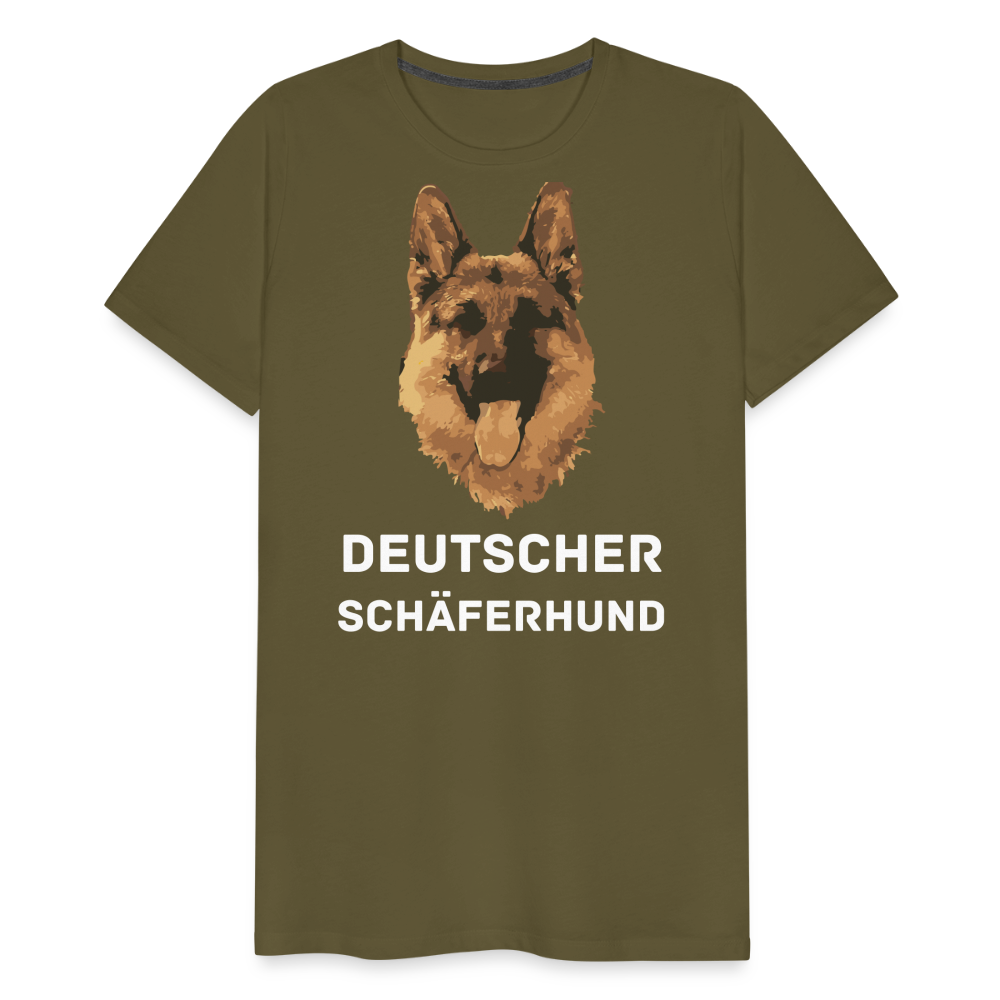 Männer Premium T-Shirt - Deutscher Schäferhund Design mit Text - personalisierbar - Khaki