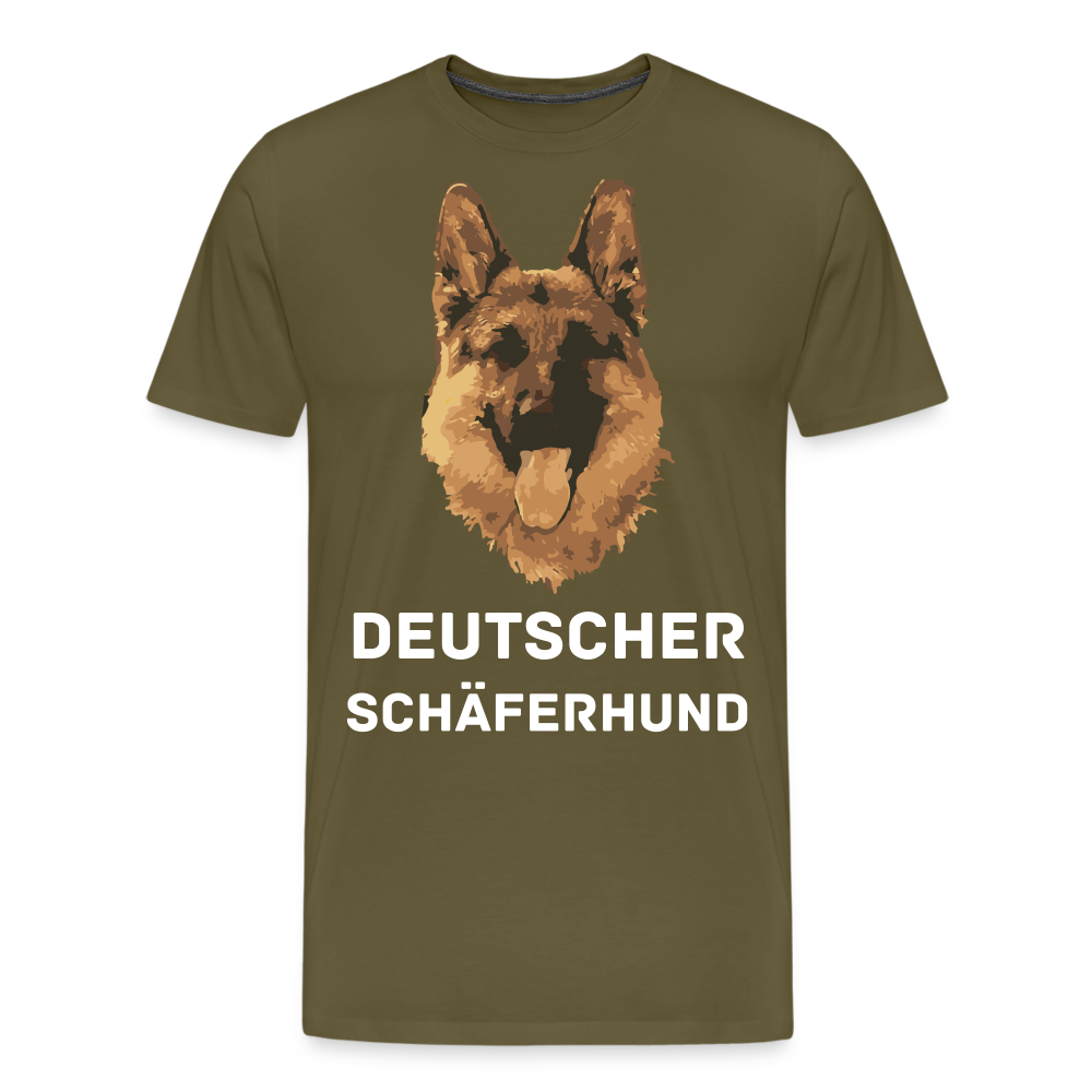 Männer Premium T-Shirt - Deutscher Schäferhund Design mit Text - personalisierbar - Khaki