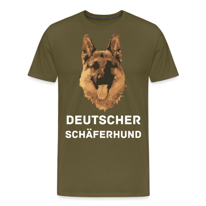 Männer Premium T-Shirt - Deutscher Schäferhund Design mit Text - personalisierbar - Khaki