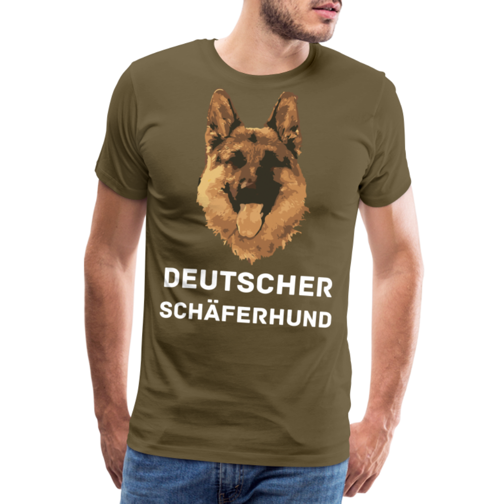 Männer Premium T-Shirt - Deutscher Schäferhund Design mit Text - personalisierbar - Khaki