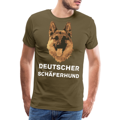 Männer Premium T-Shirt - Deutscher Schäferhund Design mit Text - personalisierbar - Khaki