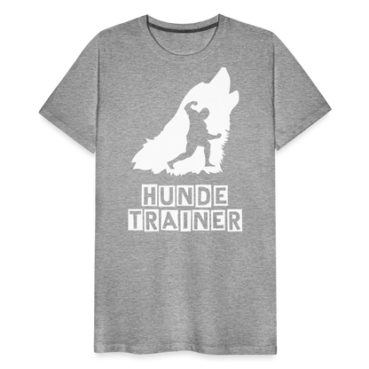 Männer Premium T-Shirt - Hundetrainer Design - Grau meliert