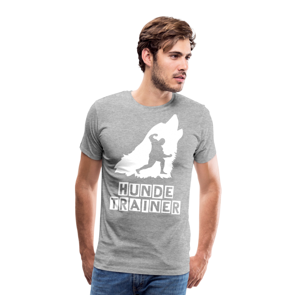 Männer Premium T-Shirt - Hundetrainer Design - Grau meliert