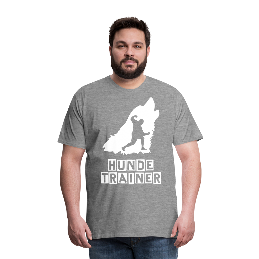 Männer Premium T-Shirt - Hundetrainer Design - Grau meliert