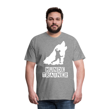 Männer Premium T-Shirt - Hundetrainer Design - Grau meliert