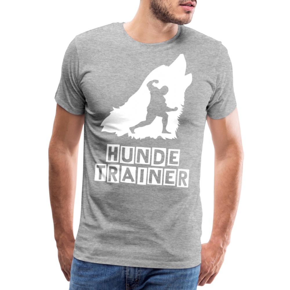 Männer Premium T-Shirt - Hundetrainer Design - Grau meliert