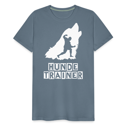 Männer Premium T-Shirt - Hundetrainer Design - Blaugrau