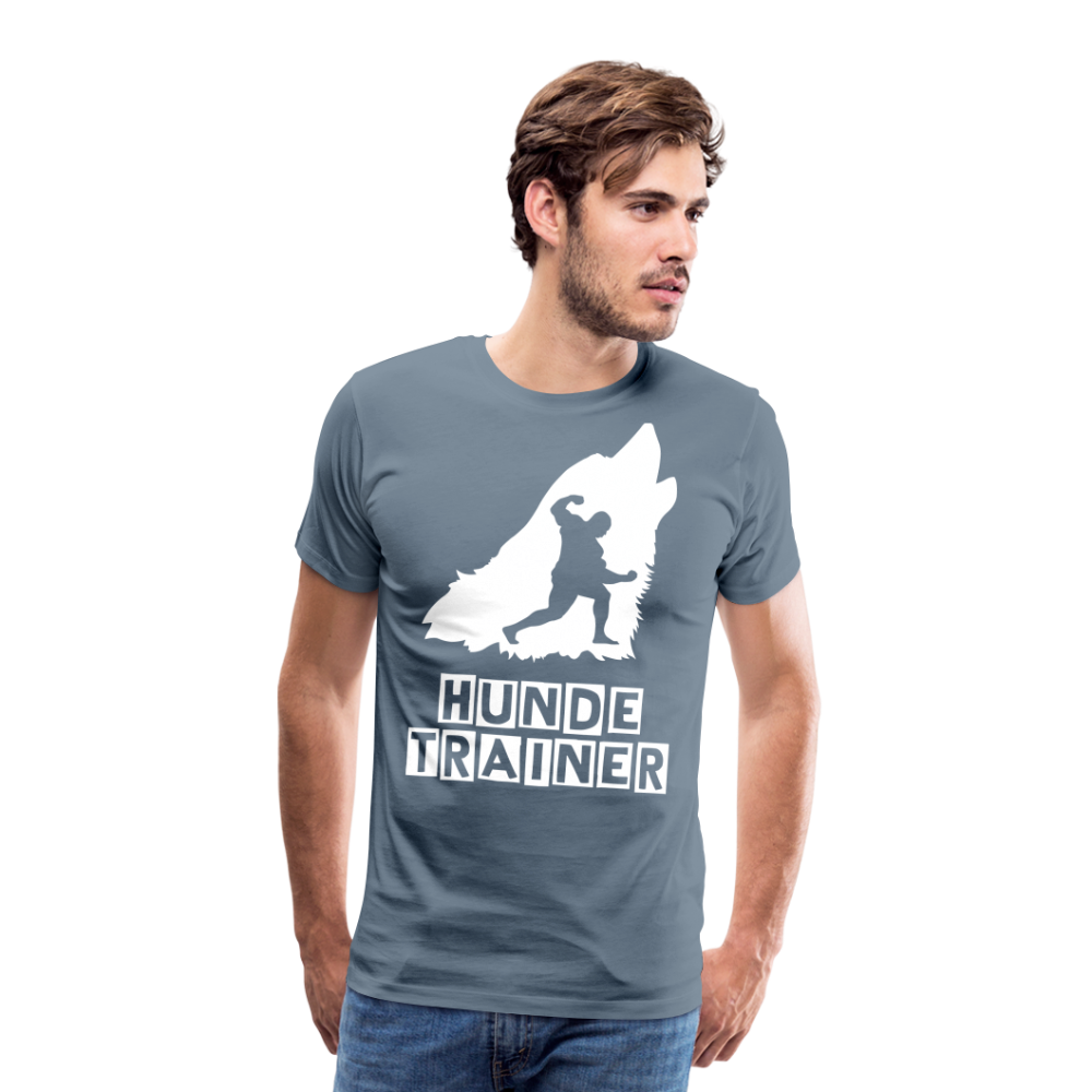 Männer Premium T-Shirt - Hundetrainer Design - Blaugrau