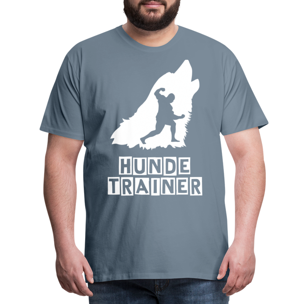 Männer Premium T-Shirt - Hundetrainer Design - Blaugrau