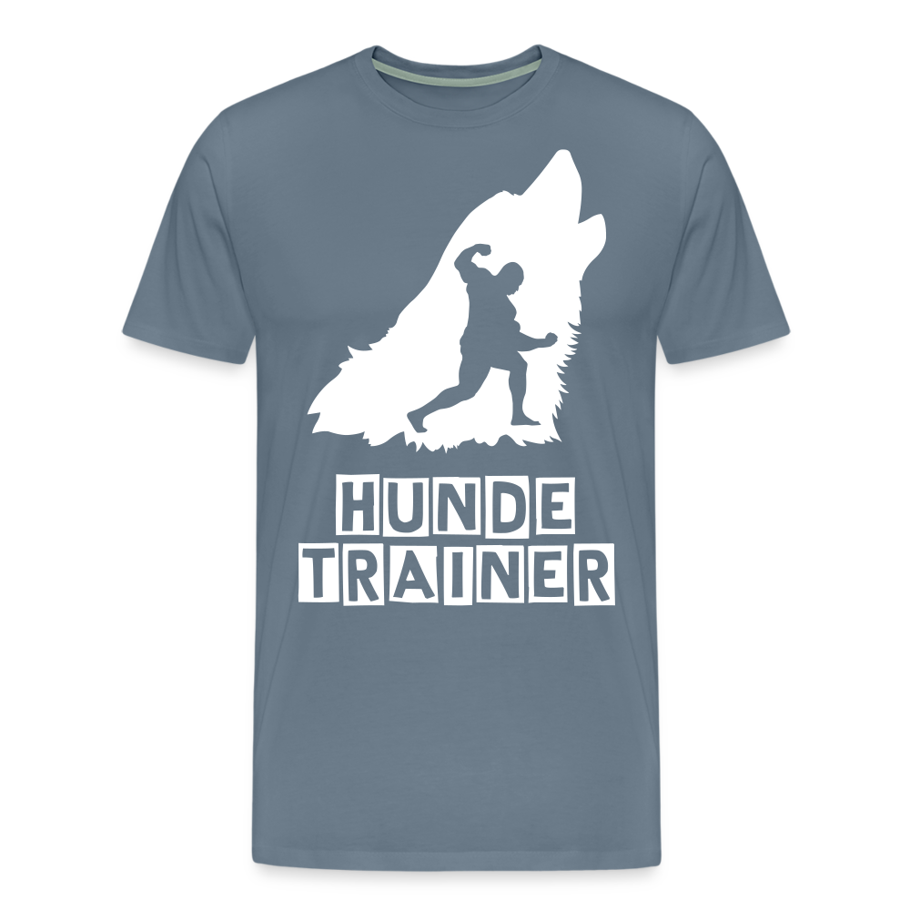 Männer Premium T-Shirt - Hundetrainer Design - Blaugrau