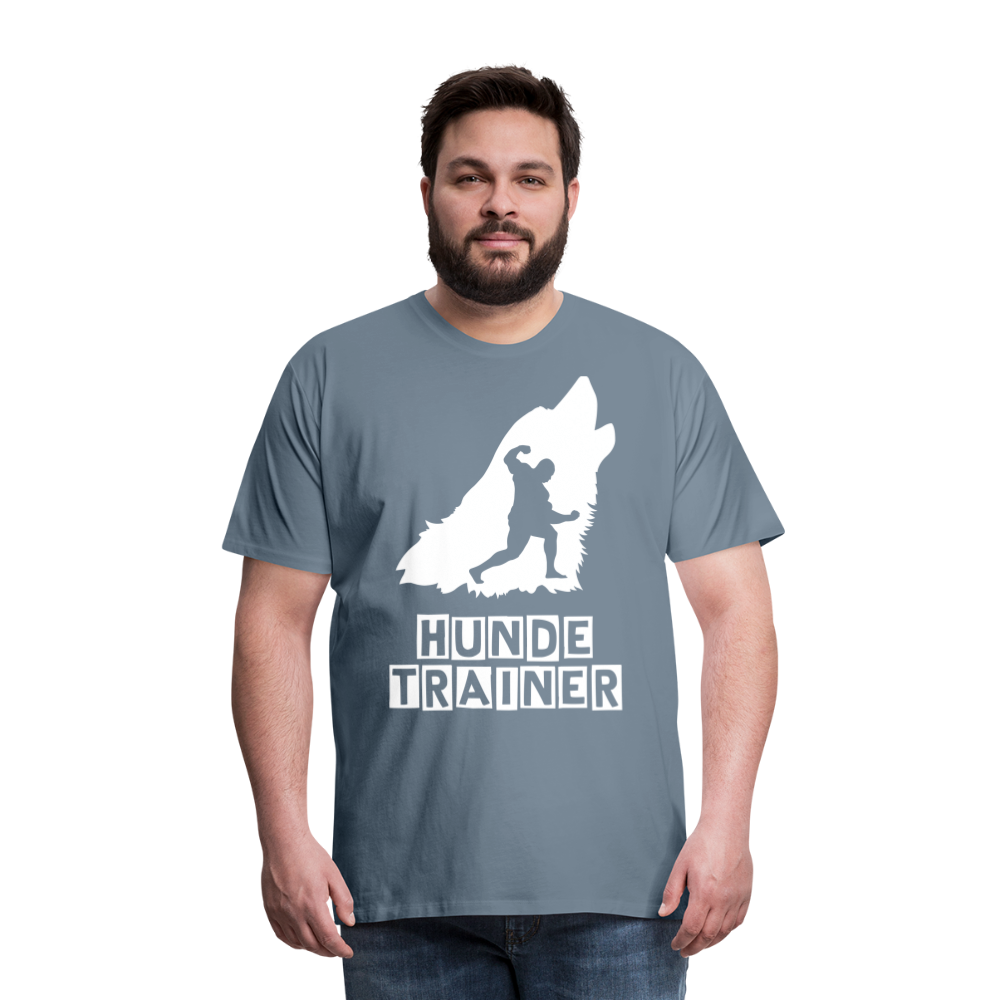 Männer Premium T-Shirt - Hundetrainer Design - Blaugrau