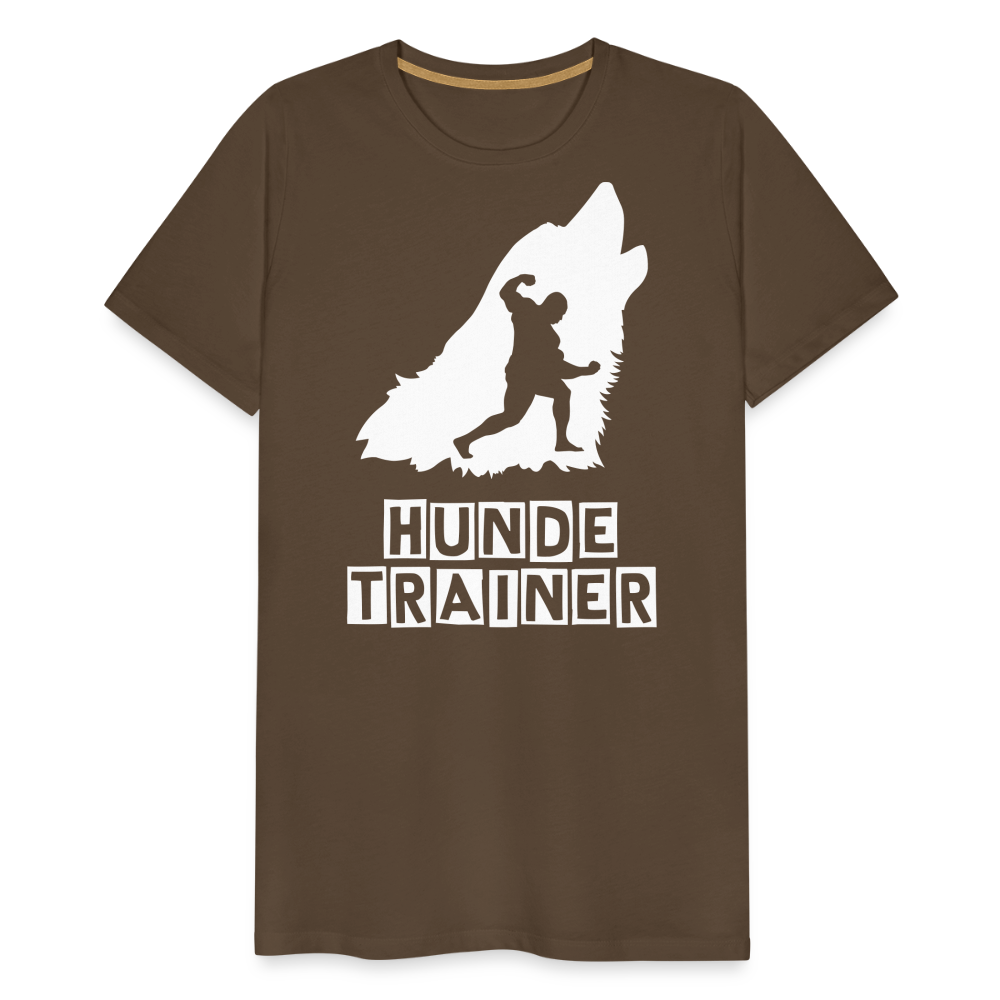 Männer Premium T-Shirt - Hundetrainer Design - Edelbraun