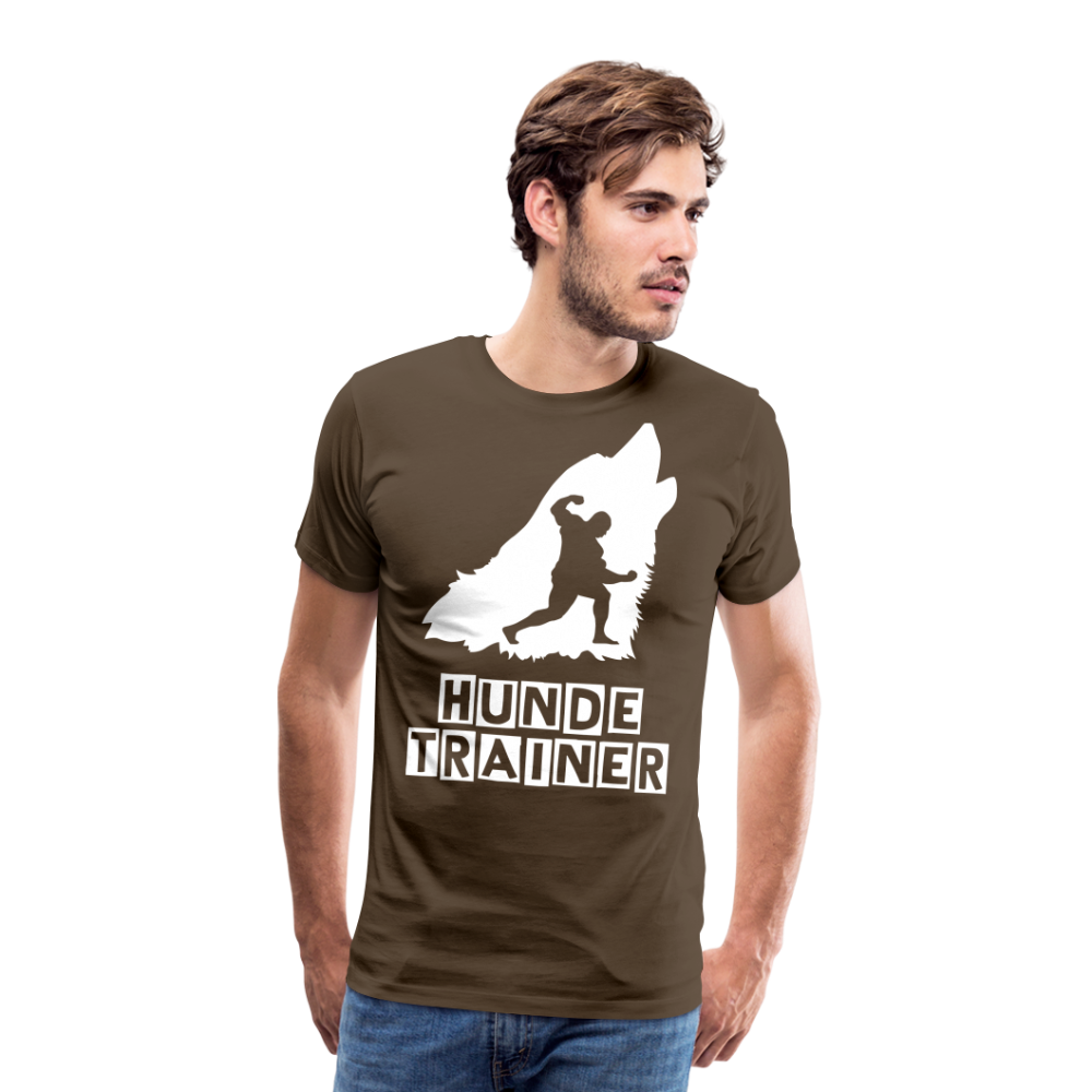 Männer Premium T-Shirt - Hundetrainer Design - Edelbraun