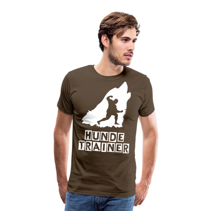 Männer Premium T-Shirt - Hundetrainer Design - Edelbraun